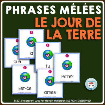 Preview of French Earth Day Activity Phrases mêlées: le jour de la Terre (+ EASEL version)