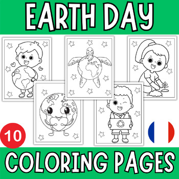Preview of French Earth Day Coloring Pages - April Coloring Sheets / Journée de la Terre