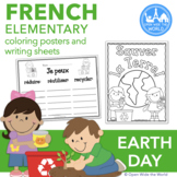 French Earth Day Coloring Posters & Writing Sheets - la jo