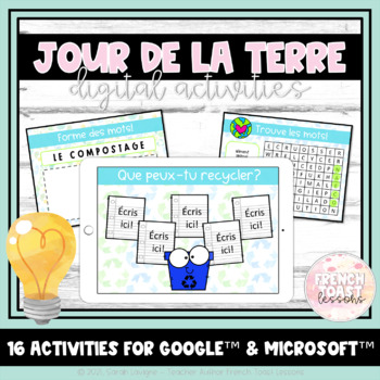 Preview of French Earth Day Digital Activities | Le Jour de la Terre