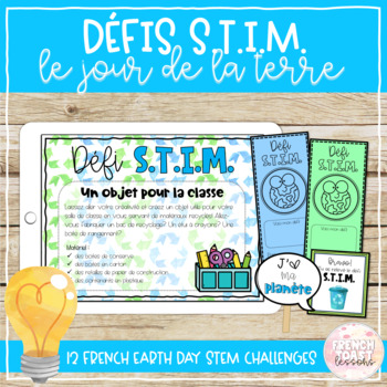 Preview of French Earth Day STEM Challenges | Le Jour de la Terre
