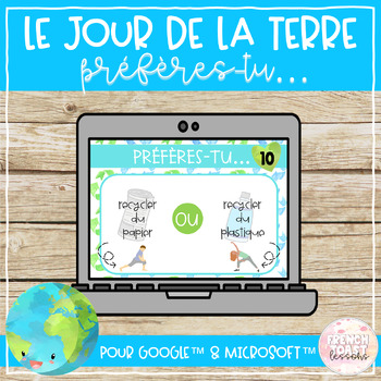 Preview of French Earth Day Would You Rather Digital Slides | Le Jour de la Terre
