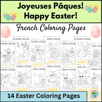 Preview of French Easter Activities Coloring Pages Joyeuses Pâques Printables