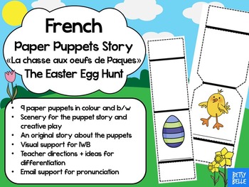 Preview of French Easter Foldables: Paper Puppet Story