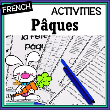 Preview of French Easter/Pâques activities and mots croisés