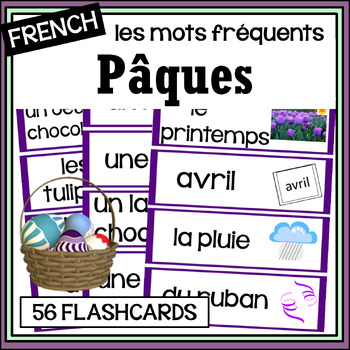 Preview of French Easter/Pâques –les mots fréquents/sight words/posters/writing prompt