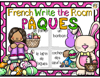 Preview of French Easter Write the Room- Pâques