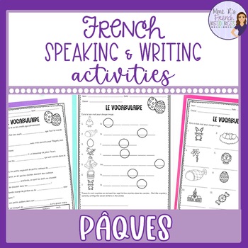 Preview of French Easter worksheets & speaking for core & immersion: activités de Pâques
