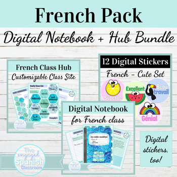 Preview of Digital Interactive Notebook Template for French Class | Bundle Pack