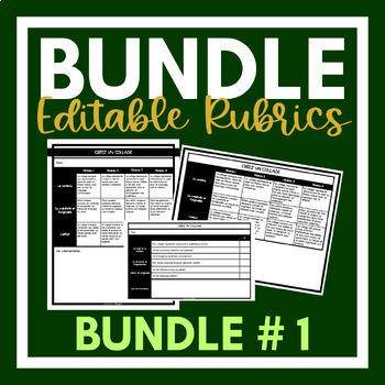 Preview of French Editable Rubrics | BUNDLE # 1