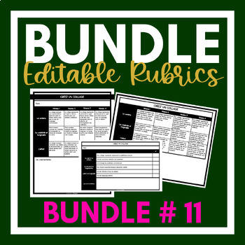 Preview of French Editable Rubrics | BUNDLE # 11