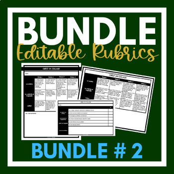 Preview of French Editable Rubrics | BUNDLE # 2