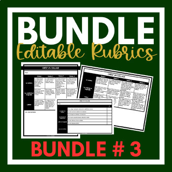 Preview of French Editable Rubrics | BUNDLE # 3
