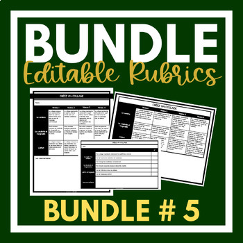 Preview of French Editable Rubrics | BUNDLE # 5