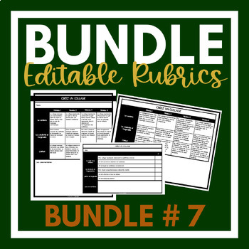 Preview of French Editable Rubrics | BUNDLE # 7