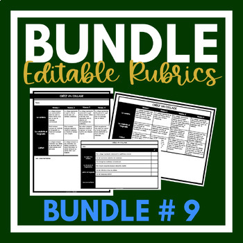 Preview of French Editable Rubrics | BUNDLE # 9
