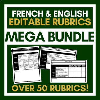 Preview of French Editable Rubrics | MEGA BUNDLE | Digital & Printable