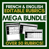 French Editable Rubrics | MEGA BUNDLE | Digital & Printable