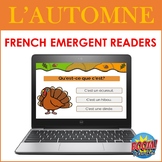 French Emergent Readers BOOM CARDS: L'Automne (French Fall)