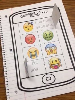 Preview of French Interactive Notebook : Comment ça va? Emoji Emotions