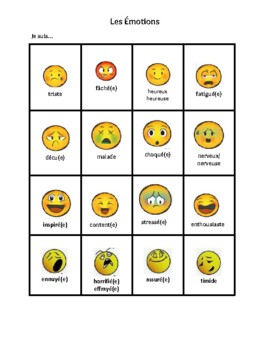 Emotions French Worksheets Teaching Resources Tpt