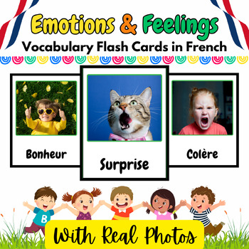 French Emotions & Feelings Real Pictures Flash Cards for Kids - 16 ...