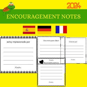Preview of French Encouragement Notes FROM Teachers to Students 2024
