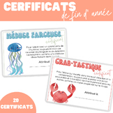French End of Year Awards - Summer activities - Certificat