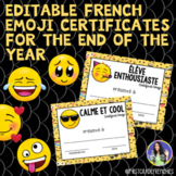 French End of Year Emoji Awards Certificates | Digital and