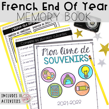 Preview of French End of Year Memory Book - Livre de souvenirs (DIGITAL AND PRINT)