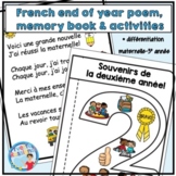 French End of the Year Memory Book and Poem | Comptine et 