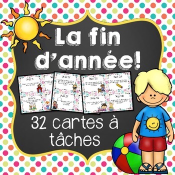 French End Of Year Task Cards 32 Cartes A Taches Pour La Fin D Annee