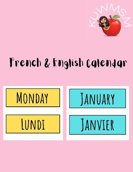 Preview of French & English Calendar