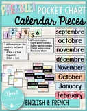 French & English Classroom Calendar for Pocket Charts!
