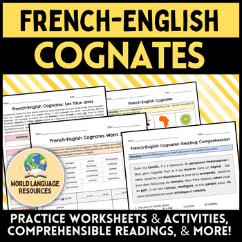 Preview of French English Cognates - Les mots apparentés