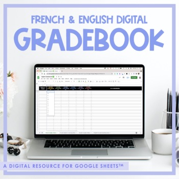 Preview of French & English Digital Gradebook | Google Sheets | Distance Learning