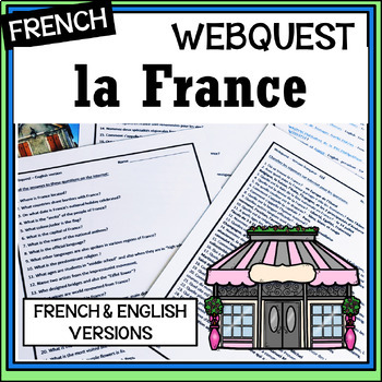 Preview of French France/la France–webquest - la Francophonie - internet activities