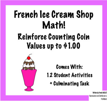 Preview of French/English Math Money / Counting Coins Activity (monnaie)