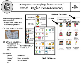 Preview of French - English Picture Dictionary