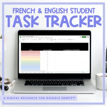 Preview of French & English Student Task Tracker | Google Sheets | Distance Learning