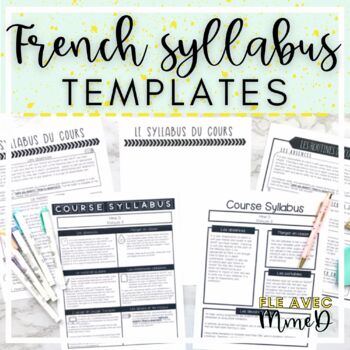 Preview of French Syllabus and Course Outline Templates - la rentrée scolaire