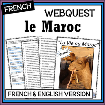 Preview of French/English le Maroc/Morocco webquests