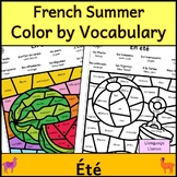 French Été Coloriages Magiques - Summer Color by Vocabulary