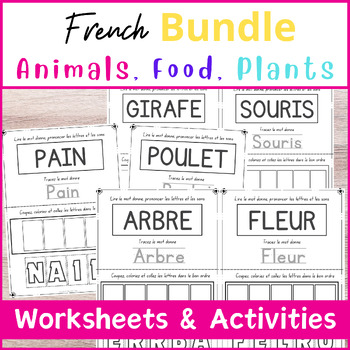 Preview of French Exploration Worksheet Bundle: Tracing, Color, Cut & Paste Adventures