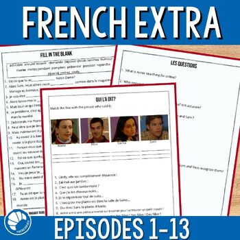 Preview of French Extra activities megabundle includes activities for all 13 episodes