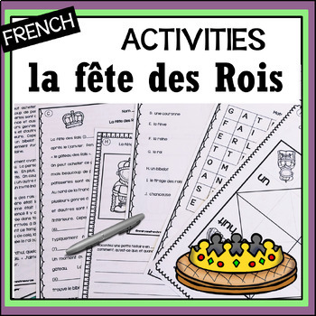 Preview of French Fête des Rois/King's Feast -activities, reading & worksheets