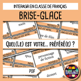 Icebreaker to teach French/FFL:Quel est ton...préféré ?/Wh