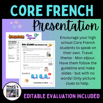 Preview of French FLE Presentation Task Mon séjour