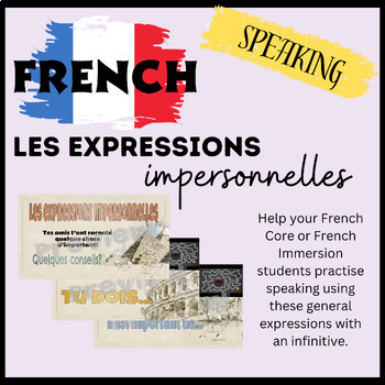 Preview of French FLE Speaking Expressions impersonnelles avec infinitif en français