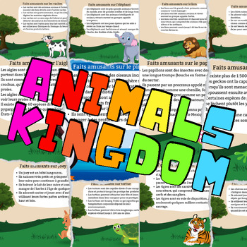 Preview of French Facts For 8 Types of Animal Kingdom - 8 IN 1 BUNDLE